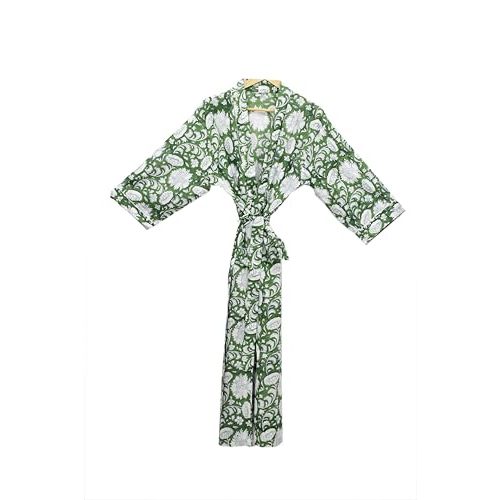 Hand block print Cotton Kimono bikini cover up,Indian Hand block print Cotton Bath Robe,Swim Wear,Nighrwere Dressing Gown