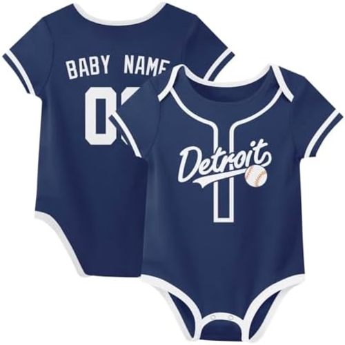 KREDE Baby Clothes Unisex Bodysuit Personalized Custom Baby Name Number Gifts for Boy Girl