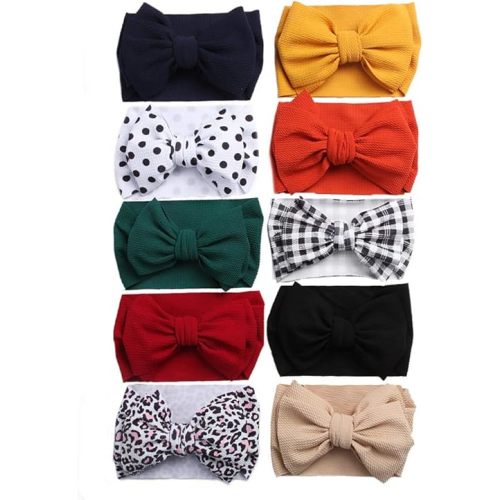 KIDOCHEESE Big Bows Baby Girl Headbands with Bows Elastics Nylon Hairbands Oversized Head Wraps Large Hair Bow Hair Accessories for Baby Girls Newborn Infant Toddlers Kids