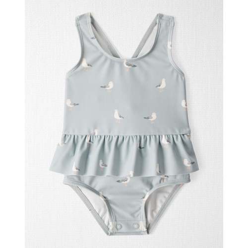 Baby Recycled Seagull-Print Ruffle Swimsuit - Little Planet | Carter's
