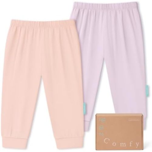 PurComfy Bamboo Viscose Baby Pants, Unisex 0-24 Months, 2-Pack