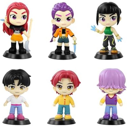 6Pcs Demon Movie Hunters Cartoon Action Figures Set, Cute Collectible Figurines, Fan Decorative Dolls Gift (Kp2)