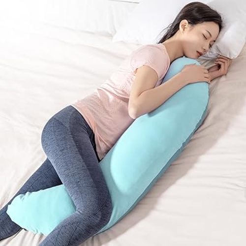 BYRIVER 43" Mint Green Blue Cooling Body Pillow for Adults Women Men, Side Sleeping Pregnancy Leg Support Pillow (XL)