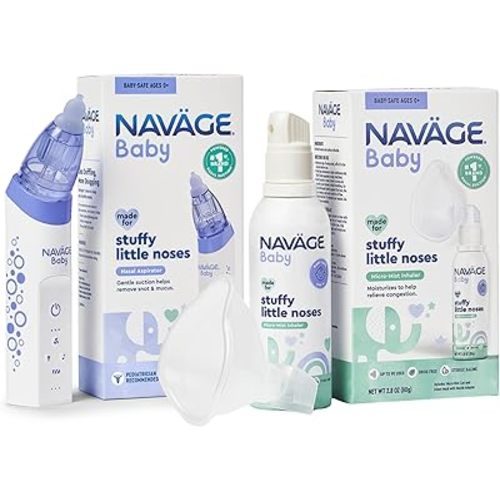 Naväge Baby Bundle: Baby Nasal Aspirator + Micro-Mist Inhaler - Gentle, Pediatrician Endorsed for Baby Congestion & Stuffy Noses