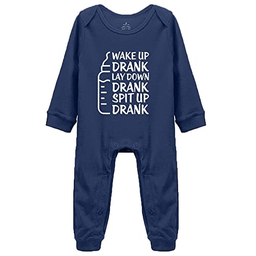 Wake Up Drank Lay Down Drank Spit Up Drank - Funny Cute Infant Creeper, Baby Bodysuit 0-24 Months