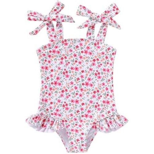 YOUNGER TREE Toddler Swimsuit Girl Color Block Stripe One-Piece Swimwear Baby Girl Bathing Suits