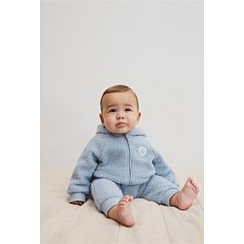 Dusty Blue Sherpa Hooded Jumpsuit - Jumpsuits & Bodysuits | Country Road