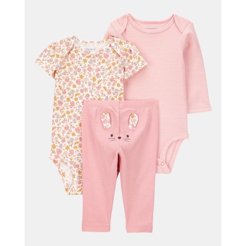 Baby Girl 3-Piece Floral Mouse Little Character Set® - Pink | Carter's