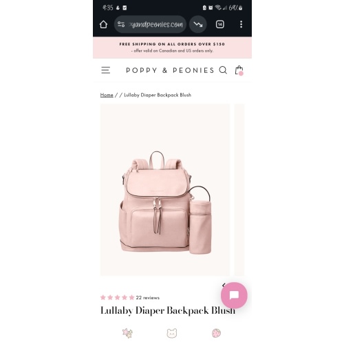 Lullaby Diaper Backpack Blush | Poppy and Peonies – www.poppyandpeonies-us.com