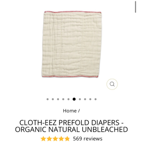 Cloth-eez Prefold Diapers - Organic Natural Unbleached