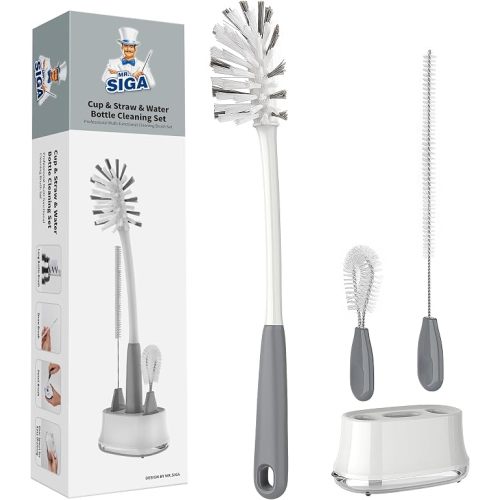 MR.SIGA Water Bottle Brush Cleaning Set with Storage Holder