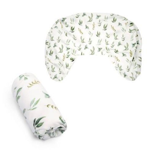 Boppy Nursing Pillow Organic Cotton Cover - Green Leaves