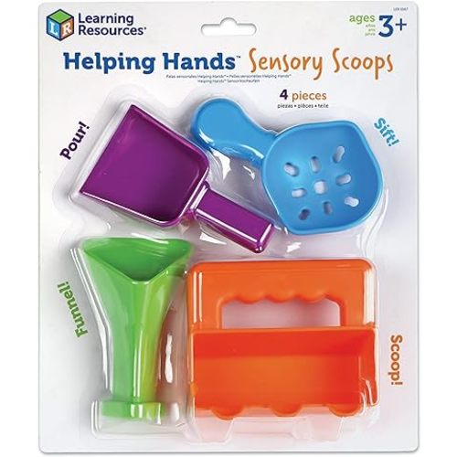 Learning Resources Helping Hands Sensory Scoops - Fidget Sand Toys, Water Bin Play, Tool Set, Fine Motor Games, Toddler Daycare Essentials, Homeschool Preschool, Kinetic Creativity For Kids