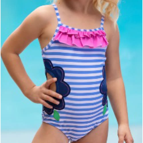 Nautical Blossom Stripe One-Piece Swimsuit