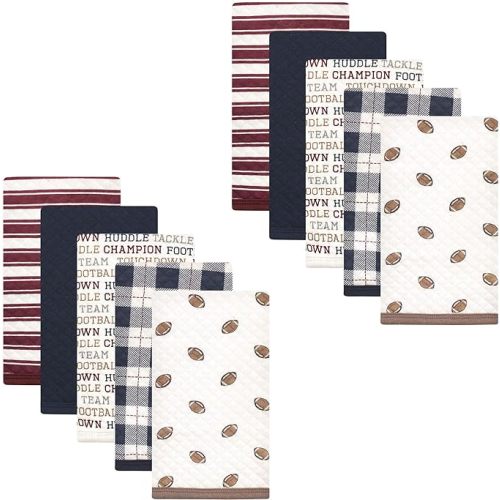 Hudson Baby Unisex Baby Quilted Burp Cloths, Football, One Size