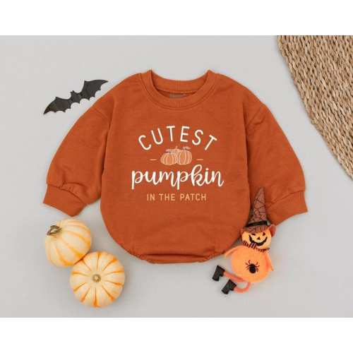 Cutest Pumpkin In The Patch Baby Romper, Newborn Thanksgiving, Fall Baby Clothes, First Thanksgiving Gift, Baby First Halloween Costume