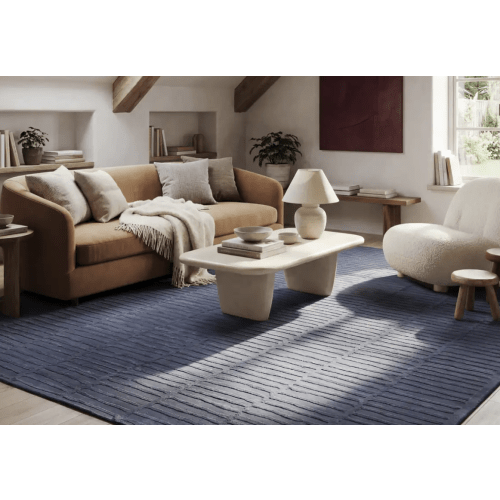 Cranbury Plush Textured Washable Rug | Blue – Rugs USA