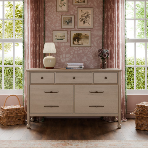 Namesake Alouette 7-Drawer Wide Assembled Dresser - Washed Pine