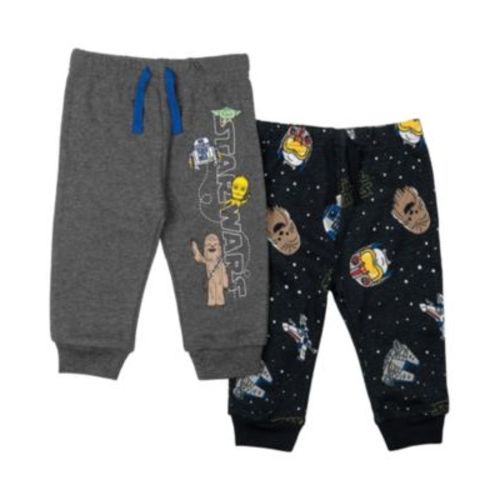 Baby Boys Darth Vader Stormtrooper C-3PO Chewbacca R2-D2 Yoda 2 Pack Jogger Pants Newborn to