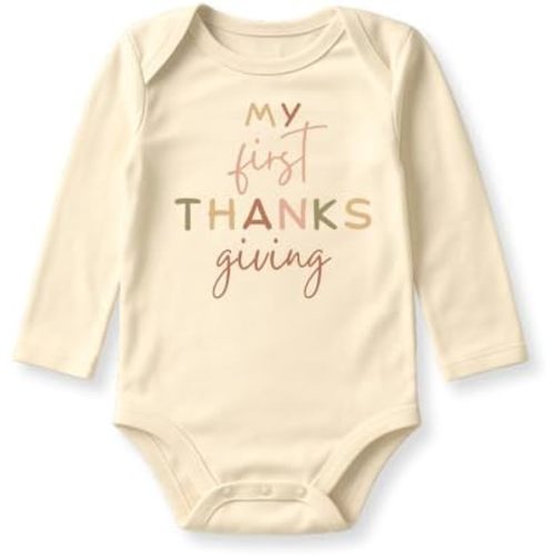 My First Thanksgiving Baby Bodysuit, Retro Pastel Fall Outfit for Newborn, Fall Baby Newborn Clothes