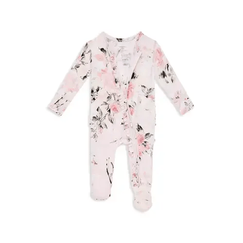 Girls' Vintage Pink Rose Ruffled Footie - Baby