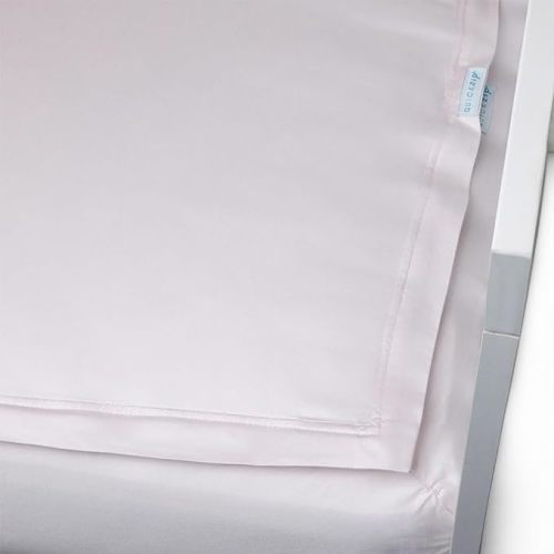 QuickZip Crib Sheet Set - Faster, Safer, Easier Baby Crib Sheets - Includes 1 Wraparound Base & 1 Zip-On Crib Sheet - Blush 100% Cotton - Fits All Standard Crib Mattresses