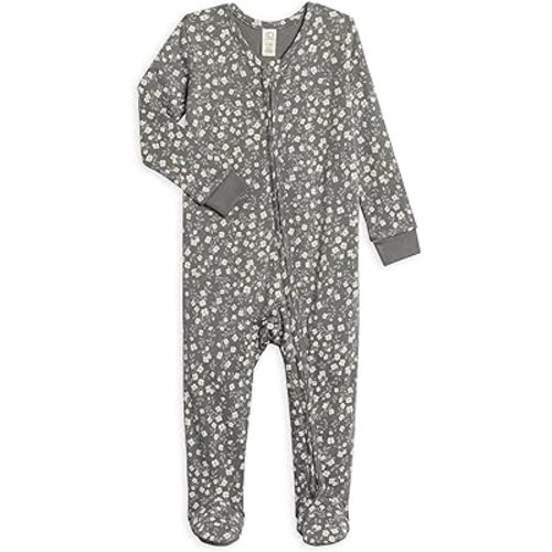 Colored Organics Baby Zip-Up Footed Sleeper with 2-Way Zipper - Newborn Organic Cotton Pajamas