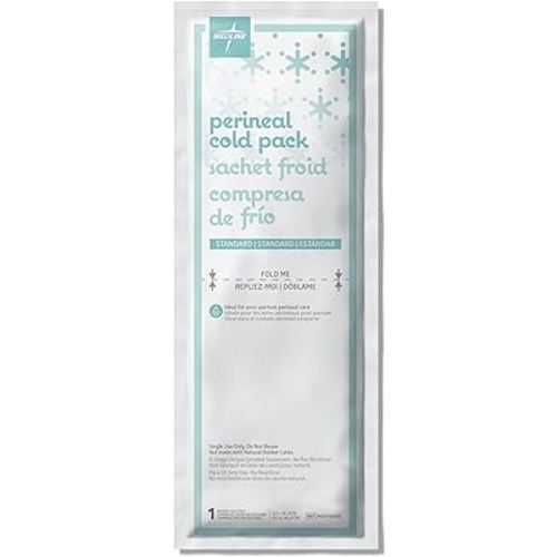 Medline Perineal Cold Packs for Postpartum Care, Absorbent Pad is 4.5" x 14.25" Perfect for your After Delivery Postpartum Essentials Kit - Each