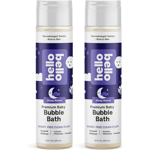 Hello Bello Bubble Bath, Sleep Sweet, 10 fl oz (Pack of 2) | Nighttime Formula | Hypoallergenic | For Babies & Kids | Vegan