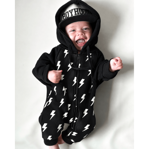 Hooded Fleece Romper in Jagger