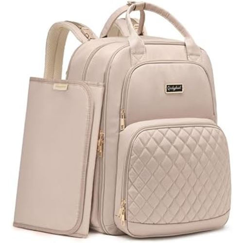 Diaper Bag Backpack - Extra Large Diaper Bag for 2 Kids Twins (Expandable 30L-38L) - Cute Travel Baby Backpack with Changing Pad for mens women (Quilted, Water Resistant)