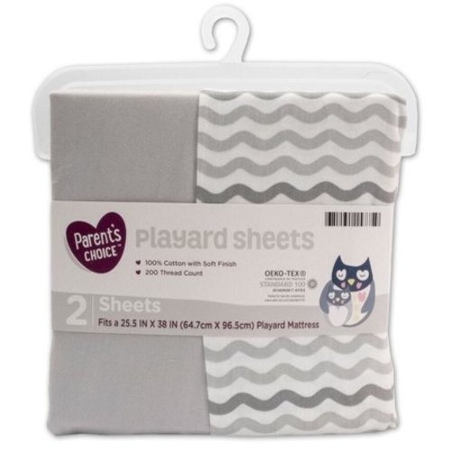 Parent's Choice Playard Sheets, Neutral, 2 Pack