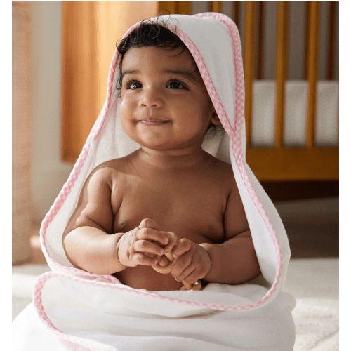 Gingham Baby Hooded Towel & Washcloth Collection