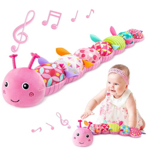 Baby Infant Multi-Sensory Caterpillar Toy – Musical Soft Plush Activity Toy for Tummy Time & Early Stimulation, Newborns 0-12 Months