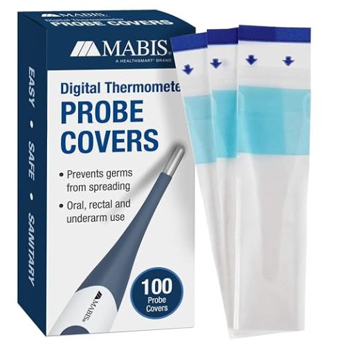 MABIS Disposable Probe Covers for Digital Thermometers, Box of 100, FSA Eligible, Can be Used Orally, Rectally or Under the Arm
