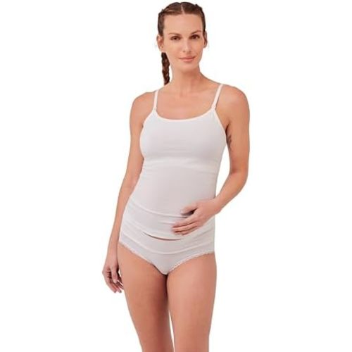 Pact Organic Cotton Maternity Camisole, Adjustable Nursing Tops Built-in Bra for Easy Breastfeeding