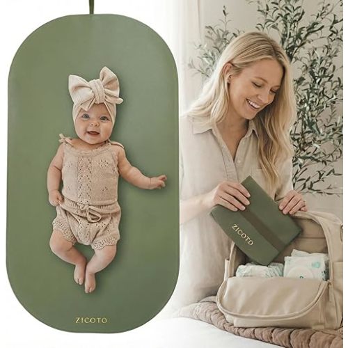 Beautiful Baby Diaper Changing Mat Made of Vegan Leather - Soft and Easy to Wipe Changing Pad for Travel or at Home Use - Lightweight and Foldable Mat That Perfectly Fits Into Any Diaper Bag