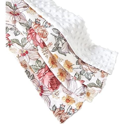 iEvolve Baby Nursery Bed Blankets Ultra Soft Double Layer Mini Blanket Minky Blanket Receiving Blankets Shower Gifts(30"*40",Blossom)