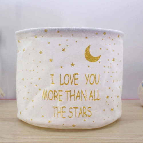 VANLOFE Kids Laundry Basket, Cute Collapsible Storage Baskets Baby Nursery Hamper Toys Box for and , Foldable Storage Bin Clothes Organizer Basket for Bedroom (Stars & Moon)