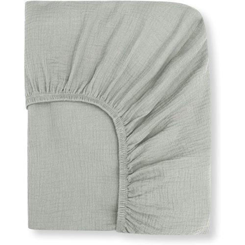 Nora's Nursery Muslin Crib Sheets - 100% Organic Cotton Crib Sheets - Fits Standard Crib and Toddler Bed Mattress Size - Breathable & Fitted Crib Sheet for Baby Girl & Boy - Stone