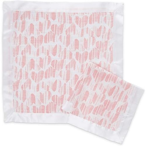 aden + anais Essentials Issie Security Blankets, Super Soft 100% Cotton Muslin, 2 Pack, Briar Rose
