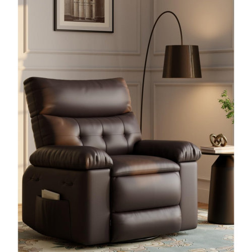 Latitude Run® Oversized Recliner Chairs with Heat and Massage - 360掳 Swivel Recliner Chair for Adults- Manual Rocking Chair with Remote Control for Living Rooms, Bedrooms and Nurseries - & Reviews | Wayfair