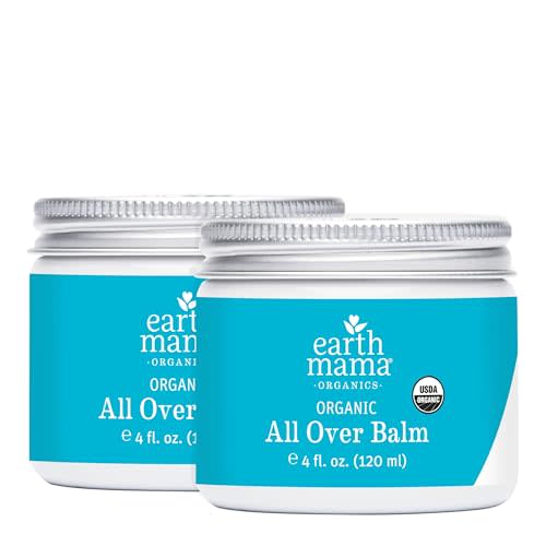 Earth Mama Organic All Over Balm - 4 oz (2 Pack) - Certified Organic by Oregon Tilth Baby Face Cream & Lotion Alternative - Multi-Purpose Baby Face Lotion for Sensitive Skin