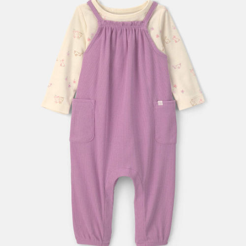 Baby Girl 2-Piece Long-Sleeve Overall Set - Purple | Carter’s Oshkosh Canada