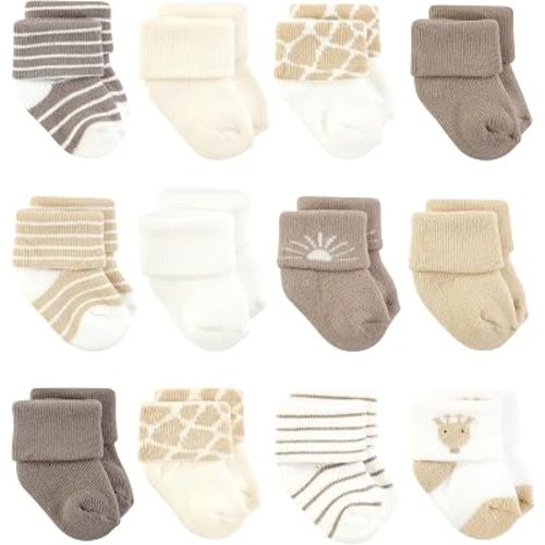 Hudson Baby Basics Unisex Baby Cozy Terry Baby Sock 12-Pack