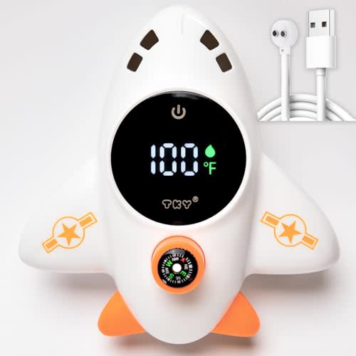 Baby Bath Thermometer - Digital Floating Water Thermometer with LED Display & Color Temperature Alerts, Rechargeable Bath Toy for Infant Bathtub Safety, Newborn Bath Essentials Gift