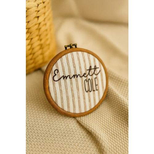 Custom Embroidered Name Hoop | Personalized Baby Nursery Sign | Handmade Birth Announcement Keepsake | Newborn Wall Art