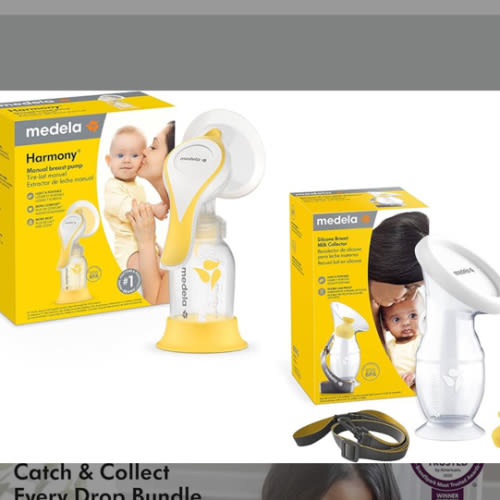 Medela Perfect Pair Bundle with Medela Harmony Manual Breast Pump & Silicone Breast Milk Collector, Lightweight and Discreet, Made Without BPA