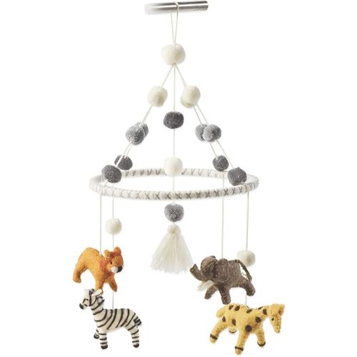 Mud Pie Nursery Baby Crib Mobile, Safari, Multicolor, 24 1/2" x 10 1/2" Dia