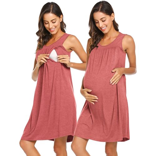 Ekouaer Women's Labor/Delivery/Maternity Nursing Nightgown for Hospital Breastfeeding Sleepwear S-XXL